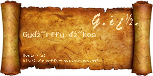Győrffy Ákos névjegykártya