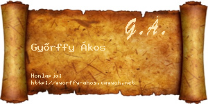 Győrffy Ákos névjegykártya